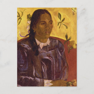 Vrouw met Gardenia door Paul Gauguin Briefkaart