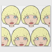 Vrouw met geel haar cadeaupapier (Vlak)