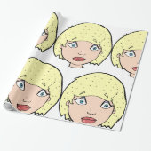 Vrouw met geel haar cadeaupapier (Uitgerold)