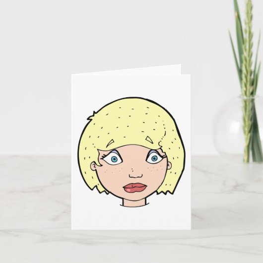 Vrouw met geel haar kaart (Voorkant)