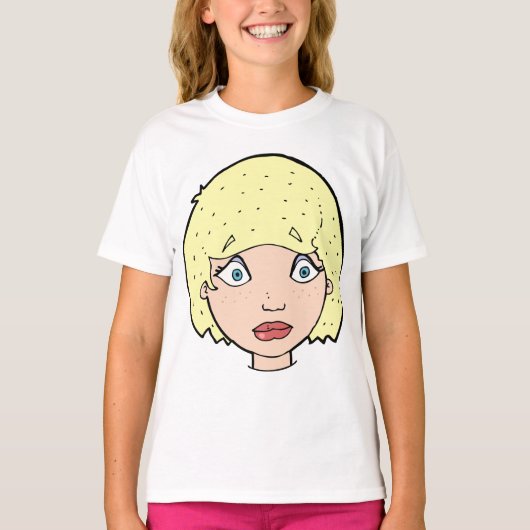 Vrouw met geel haar t-shirt (Voorkant)