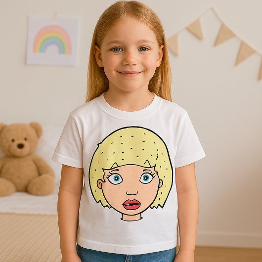 Vrouw met geel haar t-shirt