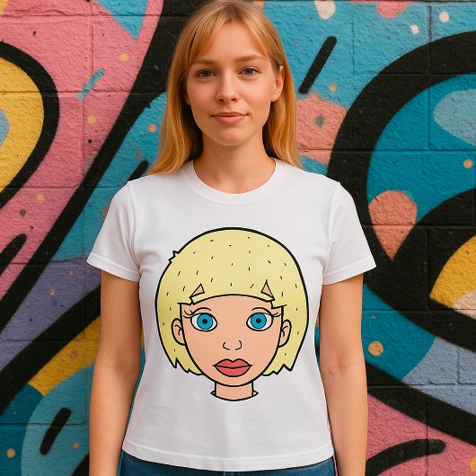 Vrouw met geel haar t-shirt