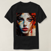 Vrouw met geschilderd gezicht t-shirt (Design voorkant)