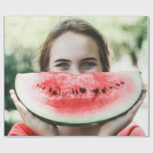 Vrouw met gesneden watermeloen cadeaupapier (Vlak)