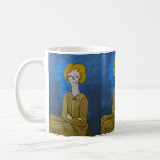 "Vrouw met gevouwen armen" Koffiemok (Links)