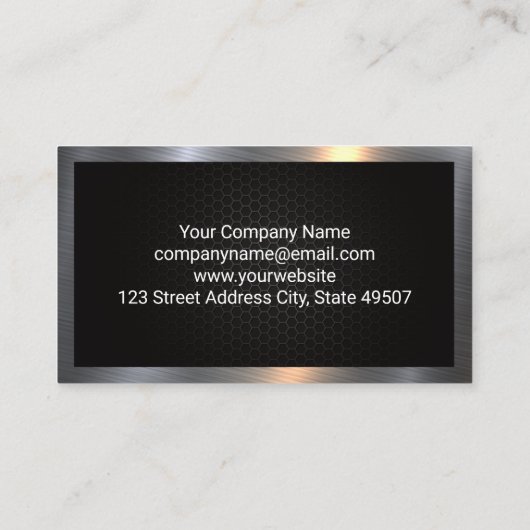 Vrouw met gewicht | Zakelijke kaart met metalen ra Visitekaartje (Achterkant)