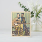  vrouw met gitaar briefkaart (Staand voorkant)