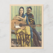  vrouw met gitaar briefkaart (Voorkant)