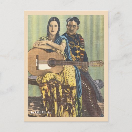  vrouw met gitaar briefkaart (Voorkant)