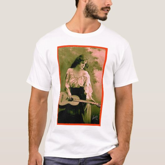 Vrouw met gitaar t-shirt (Voorkant)