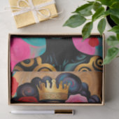 Vrouw met Gouden Kroon Decoupage Tissuepapier (Geschenk)
