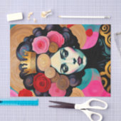 Vrouw met Gouden Kroon Decoupage Tissuepapier (Craft)