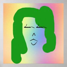 Vrouw met groen haar Poster