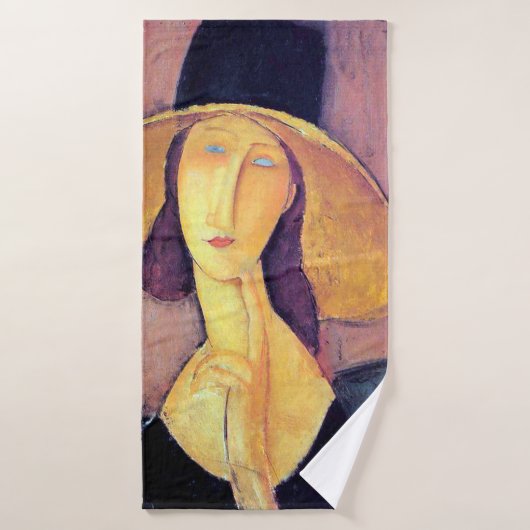 Vrouw met groot Pet, Modigliani Badhanddoek (Badhanddoek)