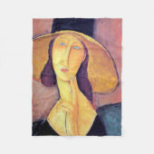 Vrouw met groot Pet, Modigliani Fleece Deken (Voorkant)