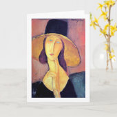 Vrouw met groot Pet, Modigliani Kaart (Gele Bloem)