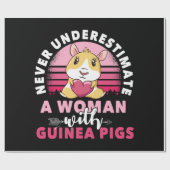 Vrouw met Guinee Pig Cavy Roddent Cadeaupapier (Vlak)