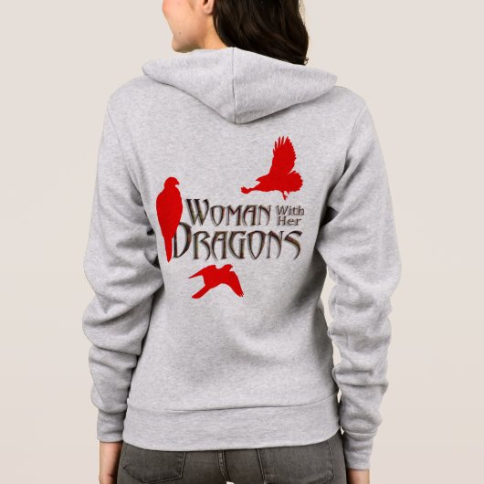 Vrouw met haar Dragons Hoodie (Achterkant)