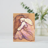 Vrouw Met haar haar van Toulouse-Lautrec Briefkaart (Staand voorkant)