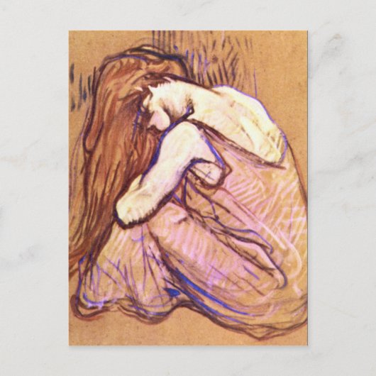 Vrouw Met haar haar van Toulouse-Lautrec Briefkaart (Voorkant)