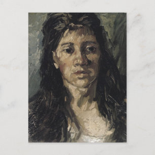 Vrouw met haar Hair Loose Van Gogh Fine Art Briefkaart