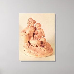 Vrouw met haar kind canvas afdruk