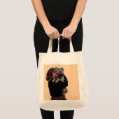 Vrouw met haar schattige hond tote bag (Voorkant (product))