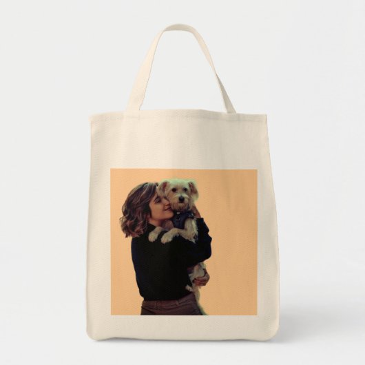 Vrouw met haar schattige hond tote bag (Voorkant)