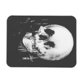 Vrouw met Halloween-schedelreflectie in spiegel Magneet (Horizontaal)