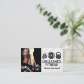 Vrouw met halters | Pictogrammen voor gymnastiekap Visitekaartje (Staand voorkant)