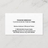 Vrouw met halters | Pictogrammen voor gymnastiekap Visitekaartje (Achterkant)