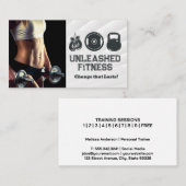 Vrouw met halters | Pictogrammen voor gymnastiekap Visitekaartje (Voorkant / Achterkant)