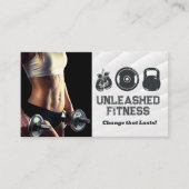 Vrouw met halters | Pictogrammen voor gymnastiekap Visitekaartje (Voorkant)