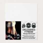 Vrouw met halters | Pictogrammen voor gymnastiekap Visitekaartje (Buitenkant ongevouwen)