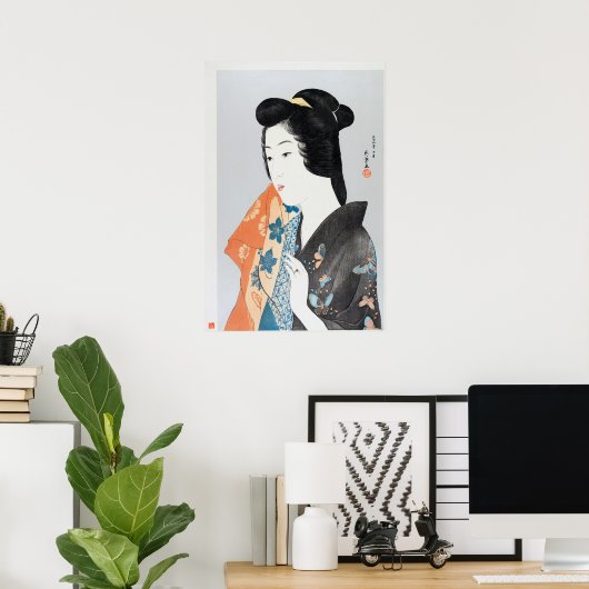 Vrouw met handdoek - Goyo Hashiguchi (192) Poster (Thuiskantoor)