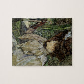 Vrouw met handschoenen door Toulouse-Lautrec Legpuzzel (Horizontaal)