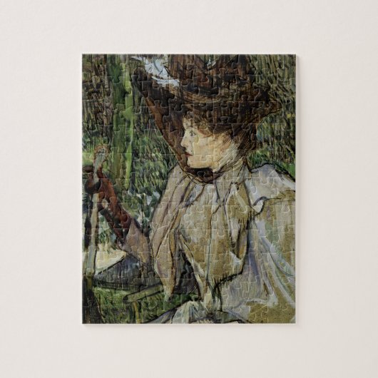 Vrouw met handschoenen door Toulouse-Lautrec Legpuzzel (Verticaal)