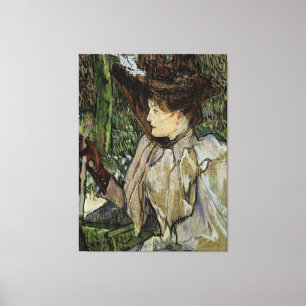 Vrouw met handschoenen van Toulouse-Lautrec Canvas Afdruk