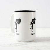 Vrouw met hartsilhouet en kalligrafie tweekleurige koffiemok (Voorkant links)