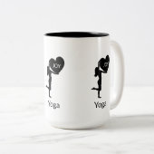 Vrouw met hartsilhouet en kalligrafie tweekleurige koffiemok (Voorkant rechts)