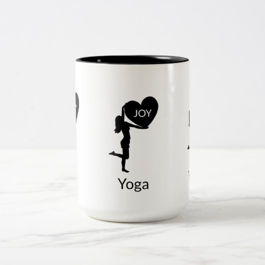 Vrouw met hartsilhouet en kalligrafie tweekleurige koffiemok (Center)