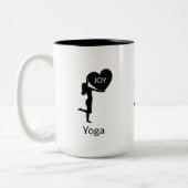 Vrouw met hartsilhouet en kalligrafie tweekleurige koffiemok (Links)