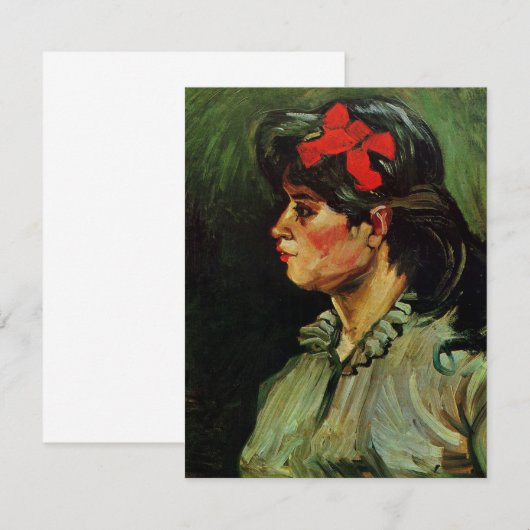 Vrouw met het Rode Koolstofportret van Vincent van (Voorkant / Achterkant)