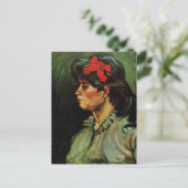 Vrouw met het Rode Koolstofportret van Vincent van Briefkaart (Staand voorkant)