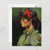 Vrouw met het Rode Koolstofportret van Vincent van Briefkaart (Voorkant / Achterkant)