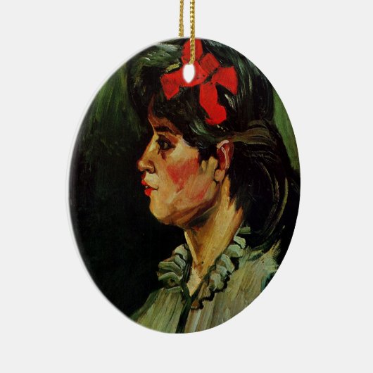 Vrouw met het Rode Koolstofportret van Vincent van Keramisch Ornament (Rechts)