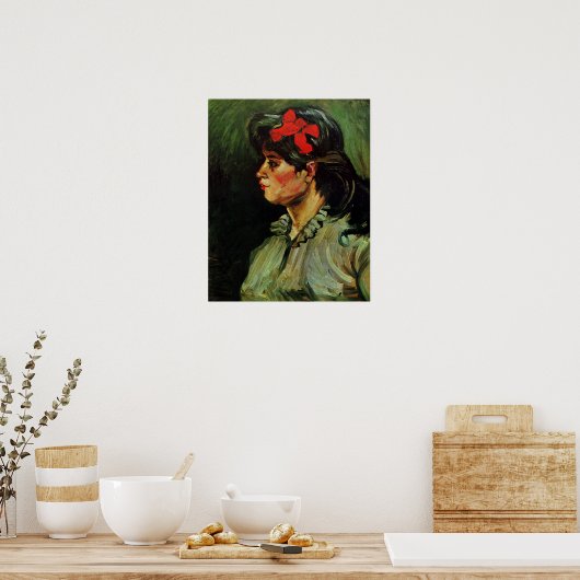 Vrouw met het Rode Koolstofportret van Vincent van Poster (Keuken)