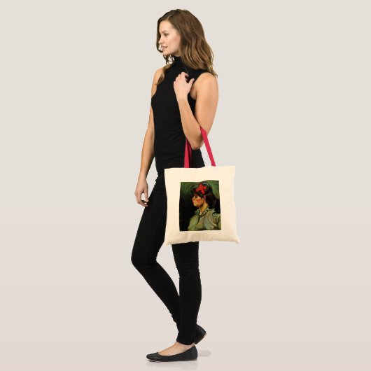 Vrouw met het Rode Koolstofportret van Vincent van Tote Bag (Voorkant (model))