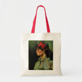 Vrouw met het Rode Koolstofportret van Vincent van Tote Bag (Voorkant)